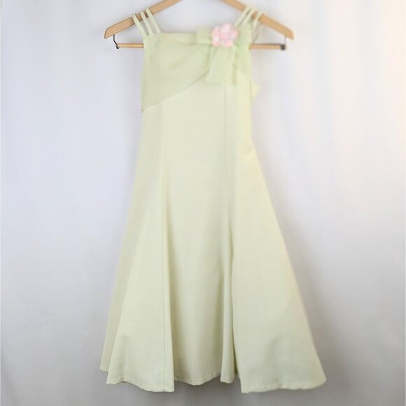 Vtg 1990s Girls Size 8 Mint Green Formal Crinoline Dress Flower Girl Graduation - Picture 1 of 7